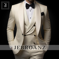 New Classy Off White Suit For men , Men Suit 3 piece, Classic Groom Wedding Suit picture