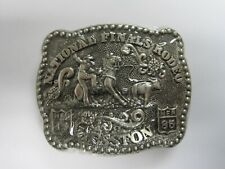  National Finals Rodeo Hesston 1985 NFR Youth Cowboy Buckle, Vintage, Orig. Pkg. picture