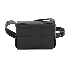 Bottega Veneta Cassette Intrecciato Black Leather Mini Cross Body Bag picture