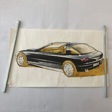 Car Styling Concept Illustration Art Drawing Sketch Vintage Signed 1986 picture