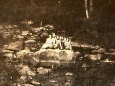 1N Photograph Group Photo From Afar Group Women Rock Stream Water 1920's picture