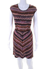 Missoni Womens Pink Zig Zag Print Scoop Neck Sleeveless Shift Dress Size S picture
