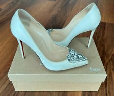 Christian Louboutin Cream Satin Diva Cora Pointed Size 38 Pumps -  picture