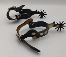 Vintage Nocona Woman's Spurs w/ Inlayed Hearts Includes Leather Straps Very Rare picture