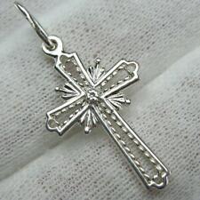 925 Sterling Silver Necklace Cross Pendant Filigree Openwork Faith Jewelry 675 picture