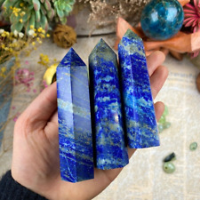 Natural Lapis Lazuli Healing Crystal Wand Obelisk Hexagonal Tower Point Ornament picture