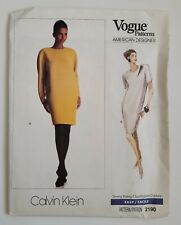 VTG Vogue Sewing Pattern American Designer 2190 Calvin Klein Dress Size 10 UNCUT picture