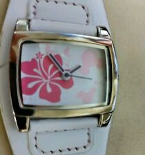 Women's Mickey Ears Pink And White Floral Quartz Watch by DISNEY - New Battery  picture