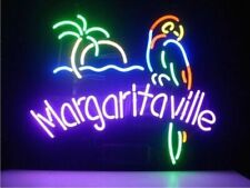 New Jimmy Buffett Margaritaville Paradise Parrot Palm Neon Light Sign 24