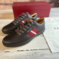 Bally Oriano Leather Sneakers Size 8 Brown picture