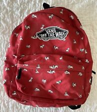 Vans X Disney 101 Dalmatians Backpack Book Bag Red All Over Print VTG picture