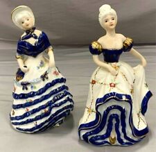 KPM Berlin Elegant Ladies Porcelain  Statues Pair VTG 1950s picture