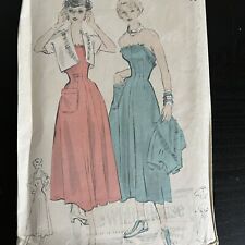 Vintage 1950s Butterick 4890 Princess Sun Dress + Bolero Sewing Pattern 12 USED picture