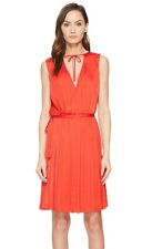 ESCADA 237633 Womens V-Neck Sleeveless Wrap Dress Solid Acrylic Red Size 42 picture