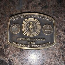 Vtg 1995 Iowa Fireman’s Association Belt Buckle 116th Convention  picture