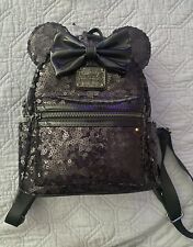 NWT Disney Loungefly X LASR Celestial Dreams Black Iridescent Sequin Backpack picture