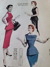 1956 Vtg  Butterick 7570 Sewing Pattern 2 Pc Tunic Dress, Great Cond. Sz 16 Cut picture