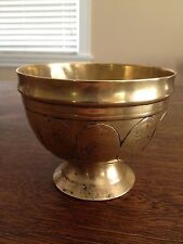 Antique Asian? Brass Cerimonial Cup Bowl Hand Made Well Worn Decorative picture