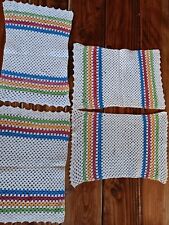 4 Vintage Small Crochet Stitched Dresser Runners picture