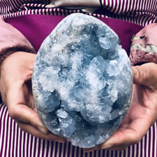 1910G Natural Beautiful Blue Celestite Crystal Geode Cave Mineral Specimen 1103 picture