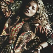 ETRO Print Ad, Woman in Abstract Inspired Full Coat Dress Handbag Boots picture