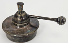 Antique Silver Plate Kerosene Torch Table Lighter~Cigar~Desk Lamp~Dark Academia picture