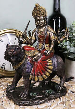 The Invincible Eight Handed Hindu Goddess Durga Sitting On Bahan Tiger Statue picture