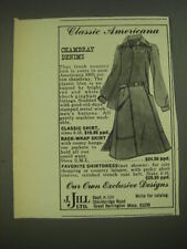 1974 J. Jill Shirt and Skirt Advertisement - Classic Americana Chambray Denims picture