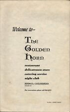 1980s THE GOLDEN HORN vintage dinner menu ASPEN, COLORADO restaurant, night club picture