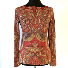 Etro Milano Paisley Printed Jersey Knit Long Sleeve Shirt Size  IT 44 -  US 8 picture