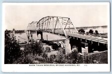 Hannibal Missouri MO Postcard RPPC Photo Mark Twain Memorial Bridge 1942 Vintage picture