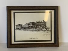ART SIGNED Norfolk Southern Train Sketch By Jerry Miller Railroad B W Print picture