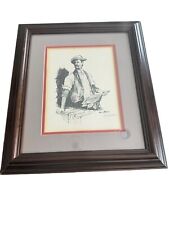 Jerry Miller Charcoal Signed Framed Picture 15 X 13  picture