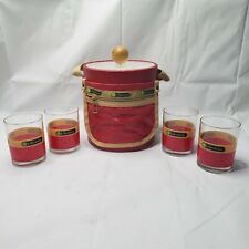 RARE VINTAGE 70S LESPORTSAC ICE BUCKET CHEST WITH 4 GLASSES PROMOTIONAL ITEM MCM picture