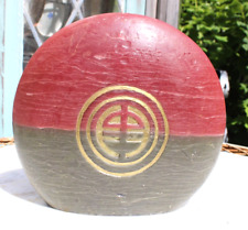 VTG Large Red/Green Disc Round Wax Candle Chinese China picture