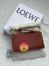 Loewe x Howl Calcifer Studio Ghibli Coin Case Card Holder Brown Used From JP FS picture