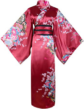 Women'S Floral Print Traditional Japanese Kimono Goldfish Obi Belt Blossom Yukat picture