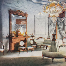 Washington DC Stereoview c1910 White House Blue Room Interior Decorated M393 picture