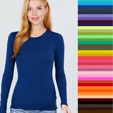 T Shirt Crew Neck Long Sleeve Active Basic  Top S-XL Plus 1X-2X    STORE CLOSING picture