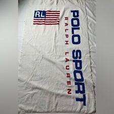 VTG 90s Polo Ralph Lauren Polo Sport USA Crest Flag Beach Towel Made in USA picture