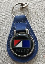 Vintage American Motors Pacer Automobile blue Suede Leather Key Chain  picture