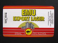 The Swan Brewery EMU - EXPORT LAGER beer label AUSTRALIA 375ml picture