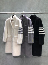 Men women Long Lamb plush lapel Jacket Winter Warm Coat Button Outwear 4 bars picture