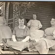 c1910s Lovely Women Group RPPC House Porch Girls Ladies Smile Real Photo A173 picture