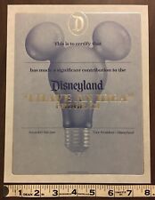 Rare 1985 Disneyland “I Have An Idea” Program Certificate- excellent condition picture