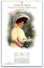 Woman Tuskind Bros Dealers General Merchandise Davenport ND Calendar Postcard picture