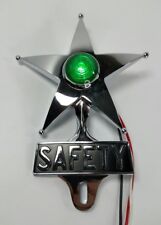 Safety Star License Plate Topper, Dual Function Green LED, Vintage Car Accessory picture