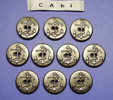 10 CABI SILVER TONE 2-PART METAL BLAZER REPLACEMENT BUTTONS FAIR USED CONDITION picture