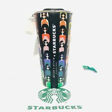 Starbucks+alice+olivia Stainless steel Tumbler 16oz.Double Wall Rainbow Stace picture