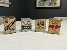 Vintage Rustic Spice Tins Boxes Ann Page Durkee's Opal Bee Brand Lot of 4 picture